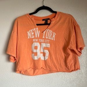 Cropped orange T-shirt NYC
